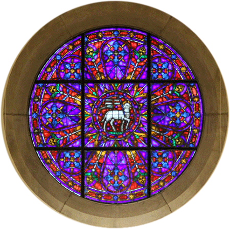 Stained glass Lamb of God